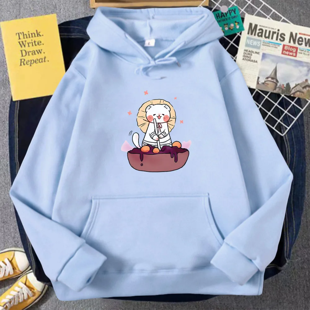 Tian guan ci fu kawaii impressão hoodie engraçado tgcf hualian furão cozinheiro gráfico hoodies mulher bonito oversize manga longa camisolas