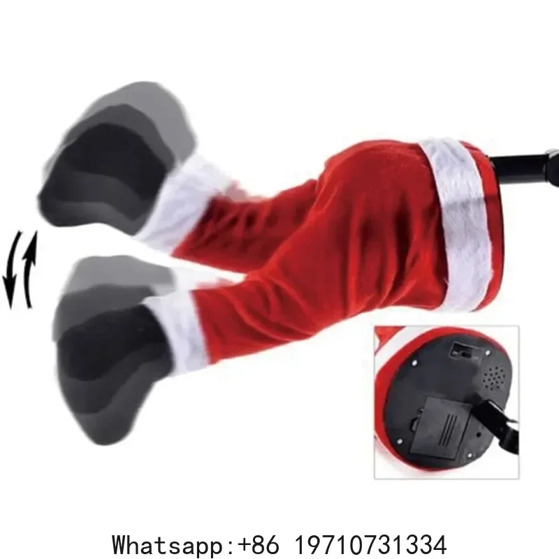 

Funny Christmas Tree Decorations Electric Santa Elf Shaking Legs Hanging Swinging Foot Display Creative Tree Ornament Festival