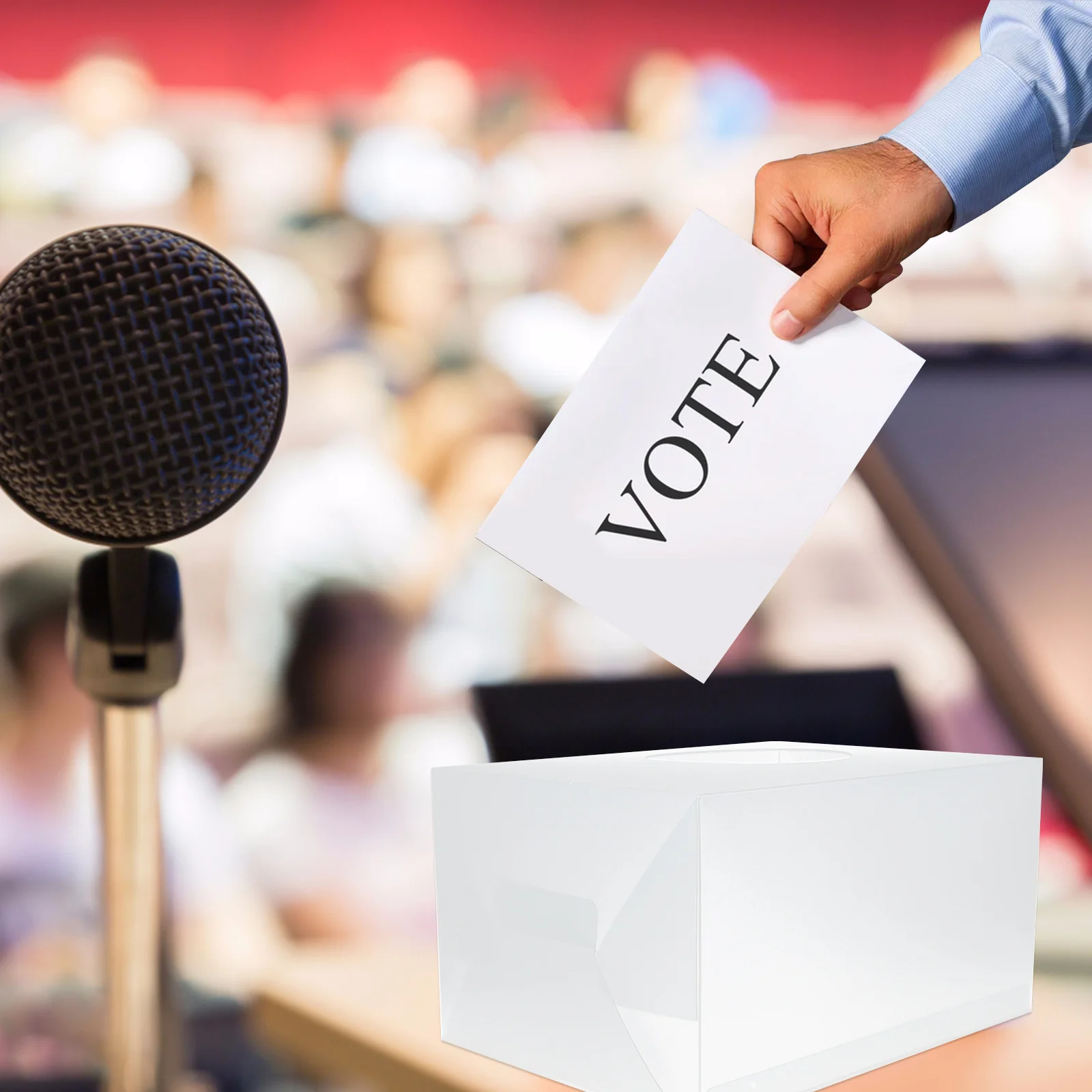 

2Pcs Acrylic Transparent Lottery Box Detachable Multi-Purpose Large Capacity Storage Container Annual Meeting Polling