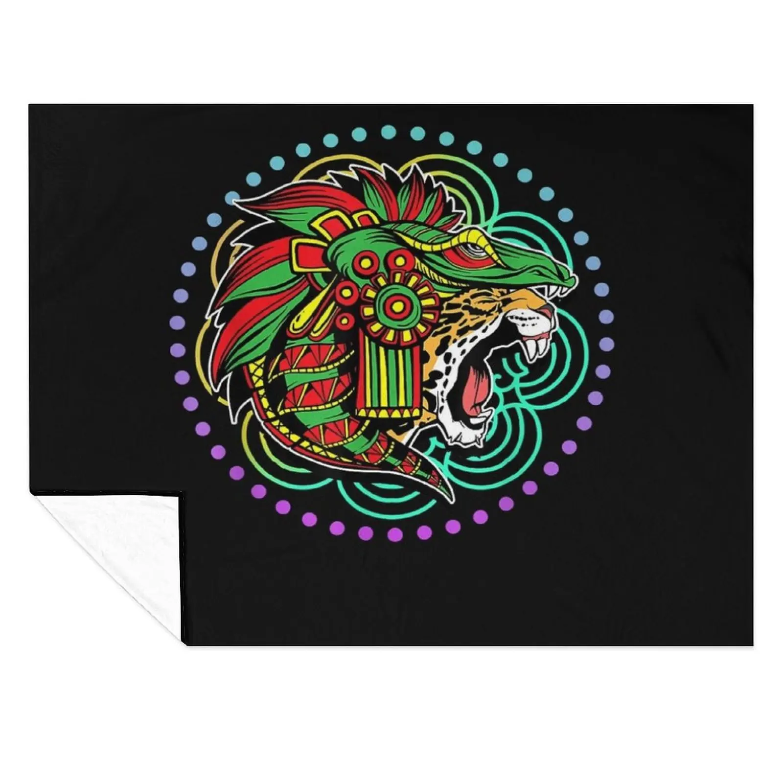 

Aztec Jaguar Ancient Warrior Native Mexican Mythology Throw Blanket Sofa Throw Furrys Bed blankets and throws Blankets