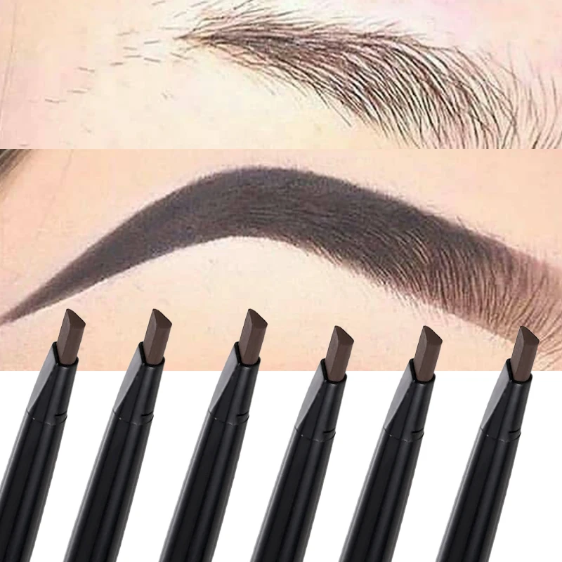 Long-Lasting Deeply Pigmented  Brow Pencil Micro-fine Tip No Sharpening Required Built-in Spoolie-brush Waterpeoof Eyebrow Pen