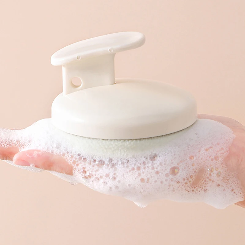 シャワー用ハンドル付き背中洗い布、柔らかい毛のボディ角質除去バスブラシ、肌の健康シャワーバックスクラバー、バス用品