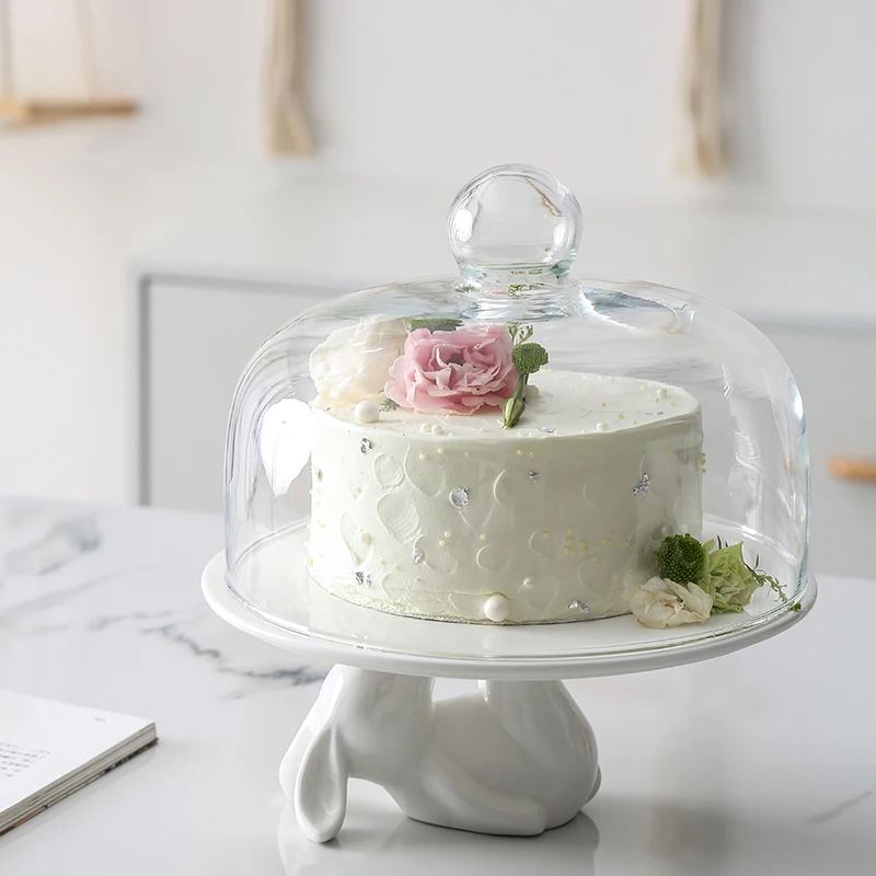 

Afternoon Tea Dessert Tray Birthday Party Wedding Decoration Ceramic Dish Cute Cartoon Rabbit Fruit Bread Plate Cake Snack