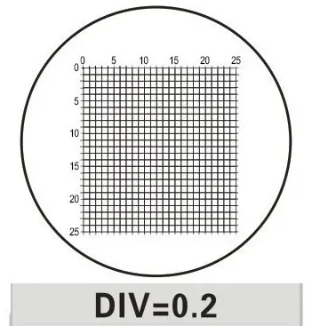 2 Stück DIV 0,2 mm Mikroskop-Kalibrierlinial aus Glas, Mikrometer für biologische Messungen, Kalibrierlineal – Detail 3