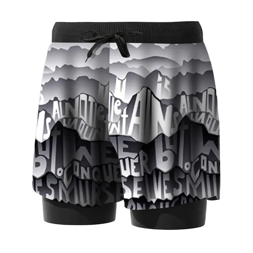 

Beach Vacation Men Swimming Shorts Summer Beach Shorts Men Double Layer Print 5 Spandex Material 95 Polyester Fabric