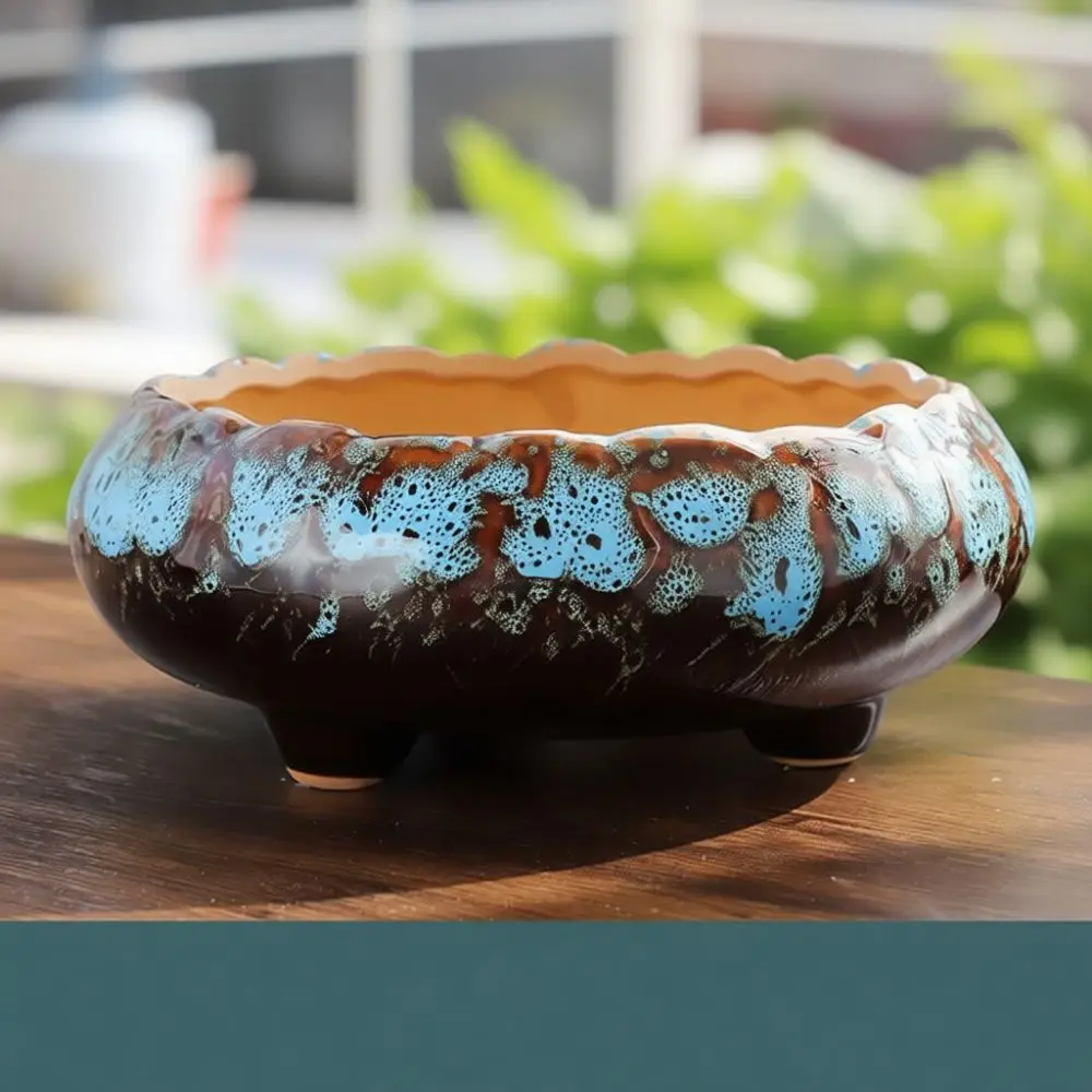 Large Caliber Succulent Planter Ceramic Coarse Pottery Flower Pot Breathable Breathable Succulent Home Desktop Decoration