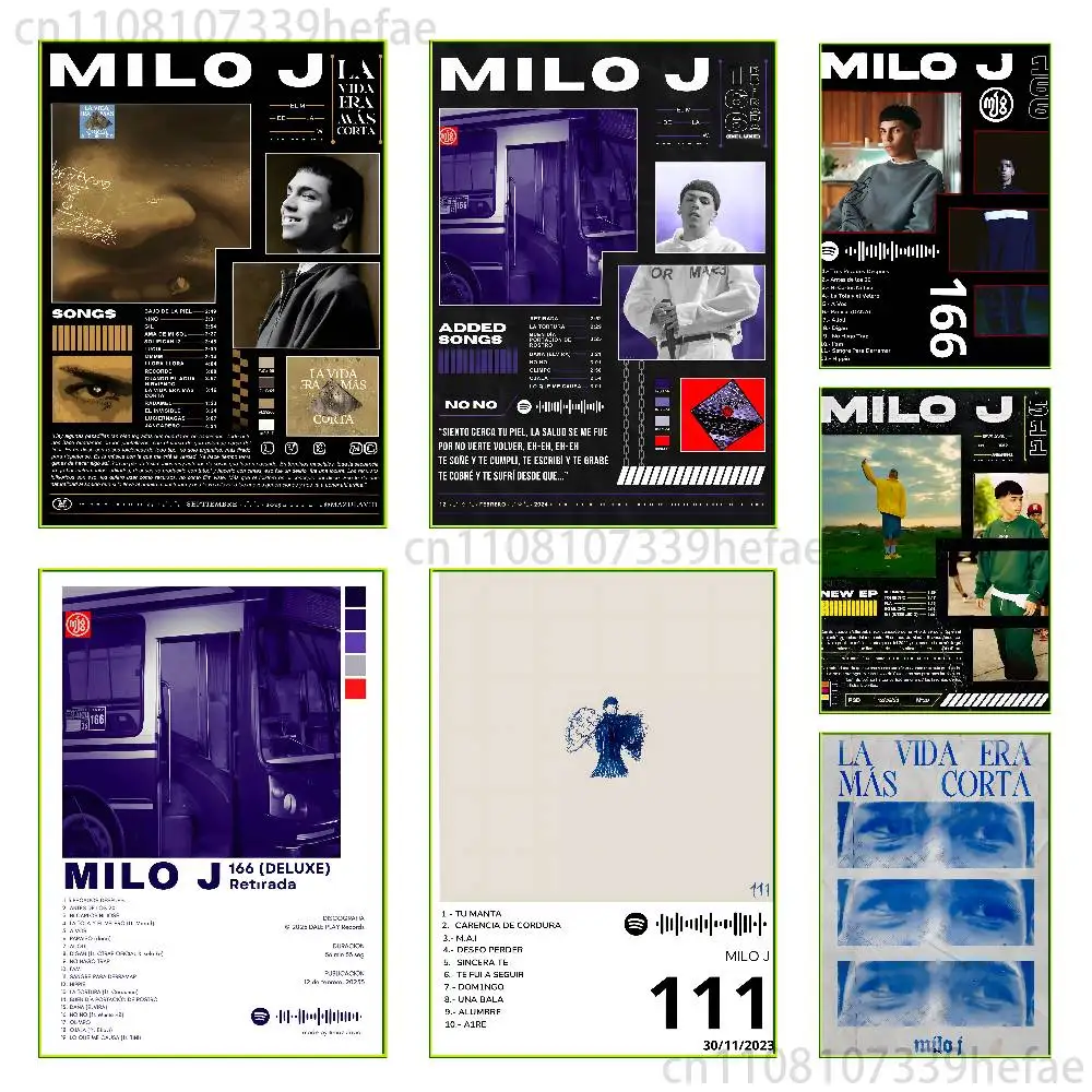 

M-Milo J Singer Album Poster HD art sticky wall waterproof home living room bedroom bar aesthetic decoration