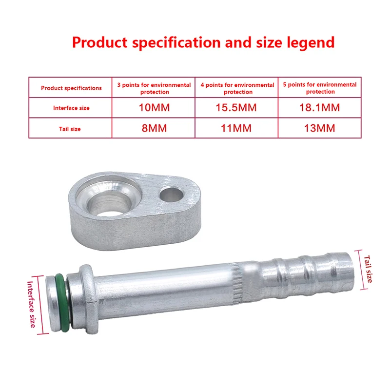 Sambungan selang untuk pendingin udara mobil pas R134 dengan pelat Fitting pendingin udara dengan pelat