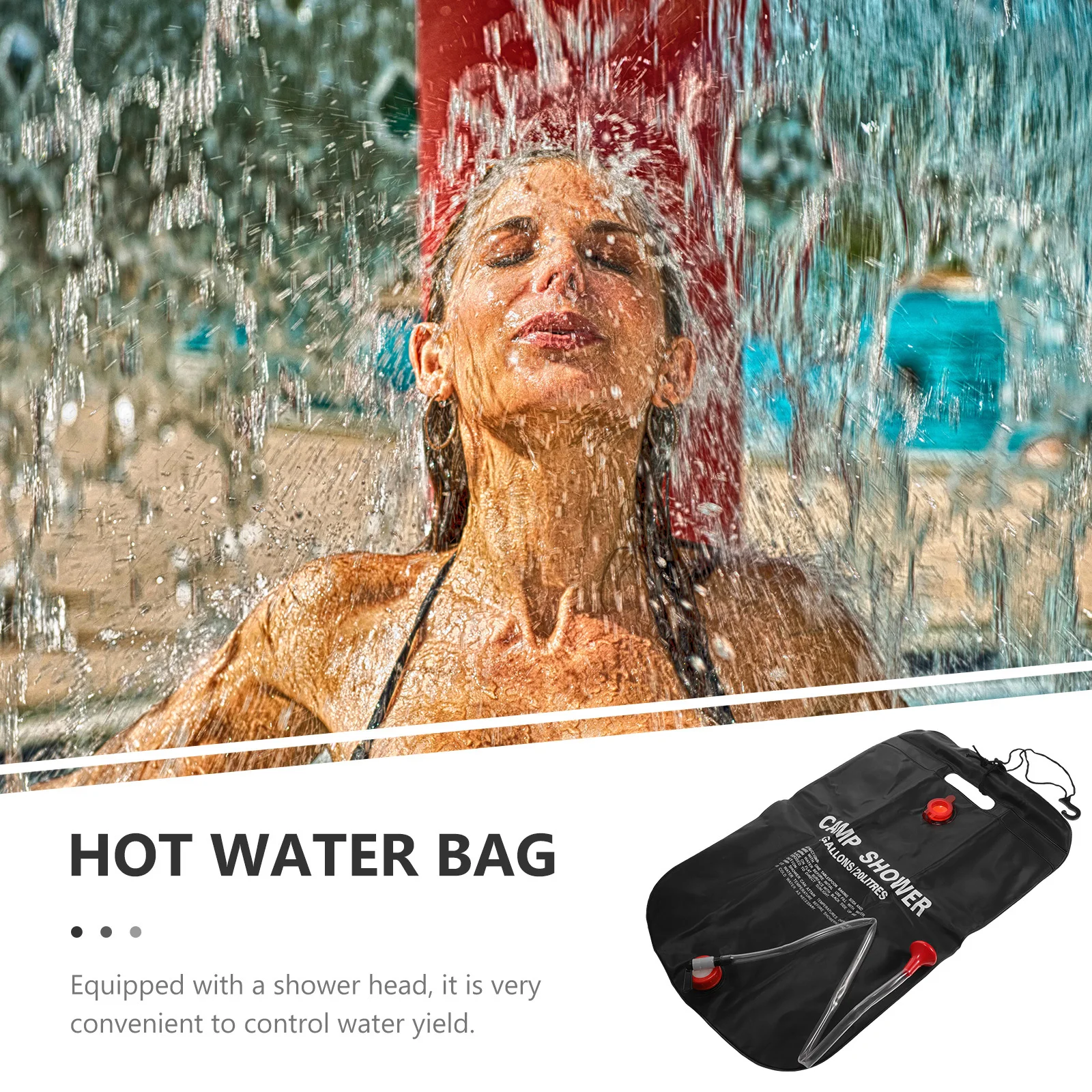 

20 L Solar Bath Bags Camping Showers Heater Heating Hot Water Hiking on Foot Travel