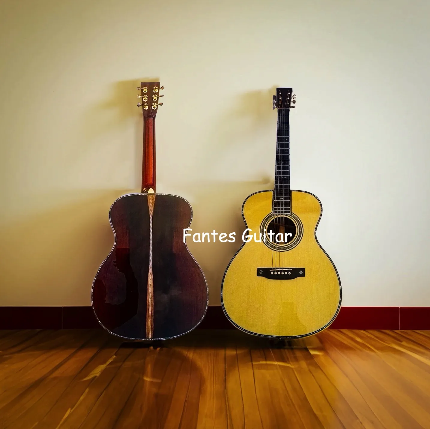Custom OM-42 Adirondack Wood with Solid BR Rosewood Back Side Acoustic Guitar 43~48 Nut Width