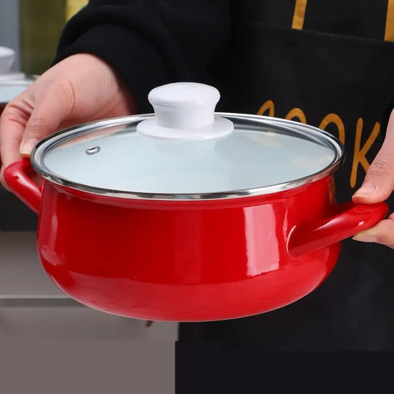 Enamel Soup Pot Thickened Cooking Tools Baby Supplement Pot Home Kitchen Cookware