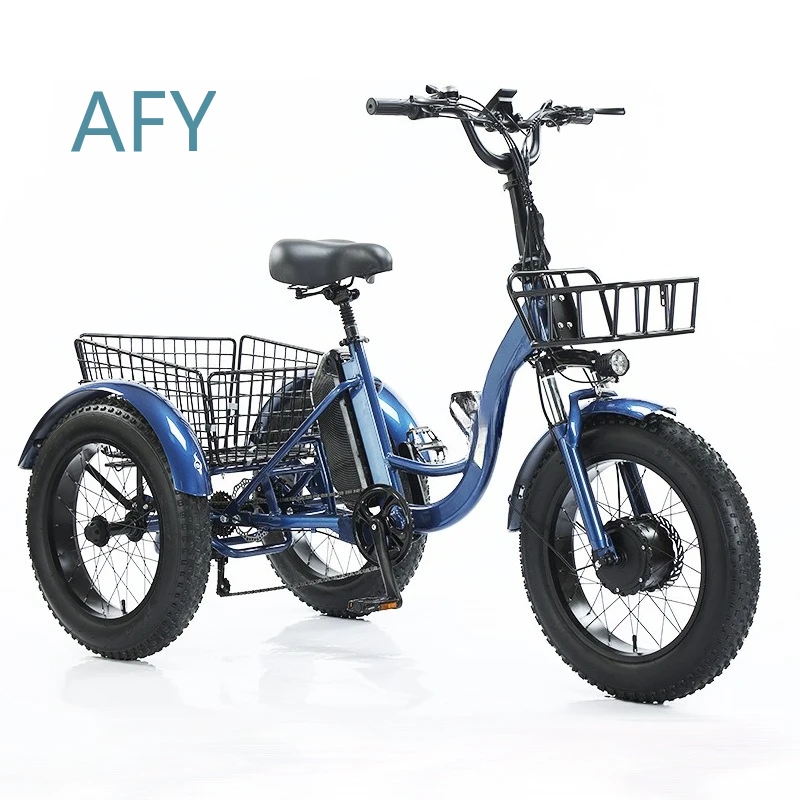 20 Inch Fat Tire Electric Tricycle for Adults with Pedal Assist 36V Battery Rough Terrain Snow Bike for Off Road Mountain