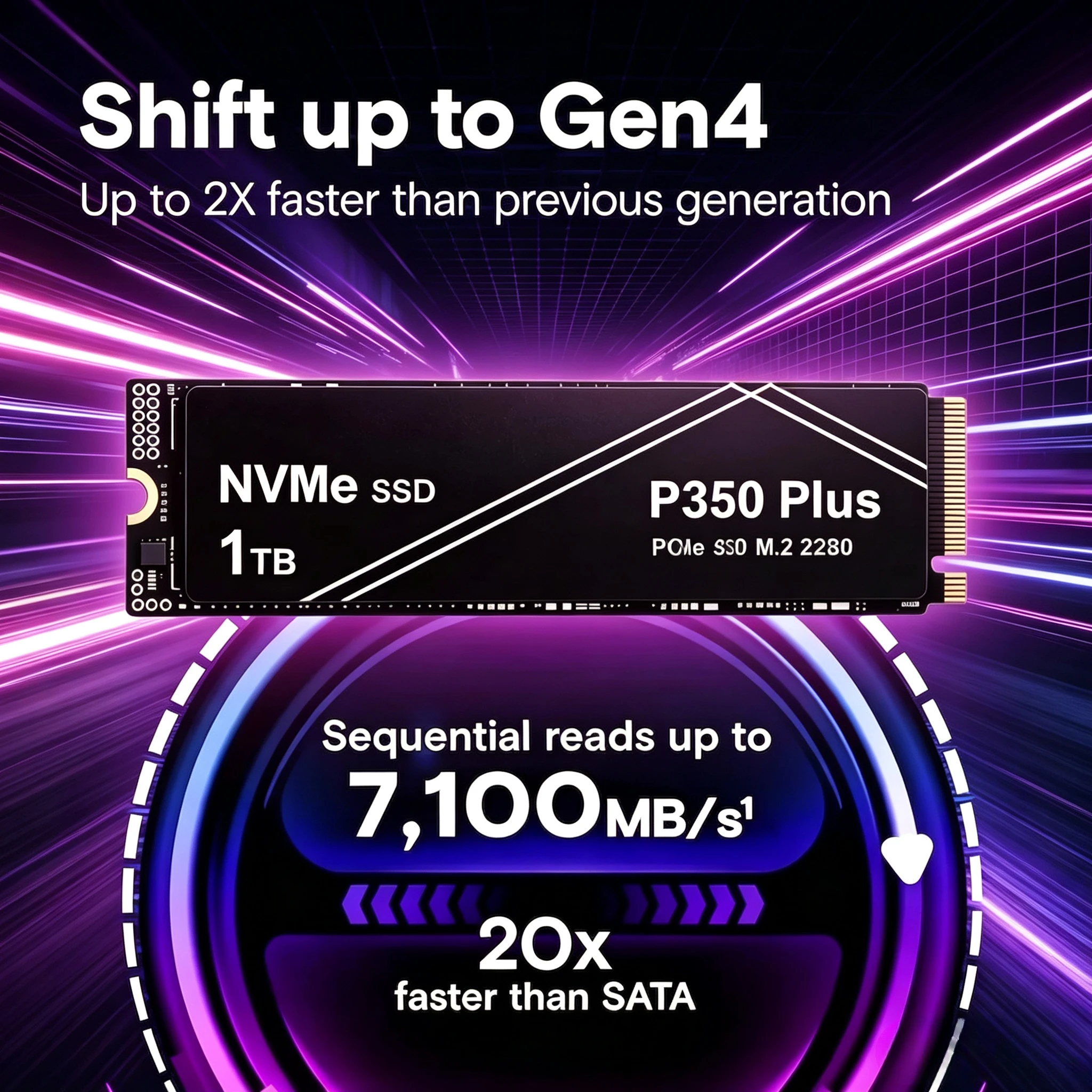 New P350 PLUS 1TB 2TB 4TB  NVMe PCIe Gen4 m.2.2280  SSD Solid State Drives for Gaming Computer Laptop PS5