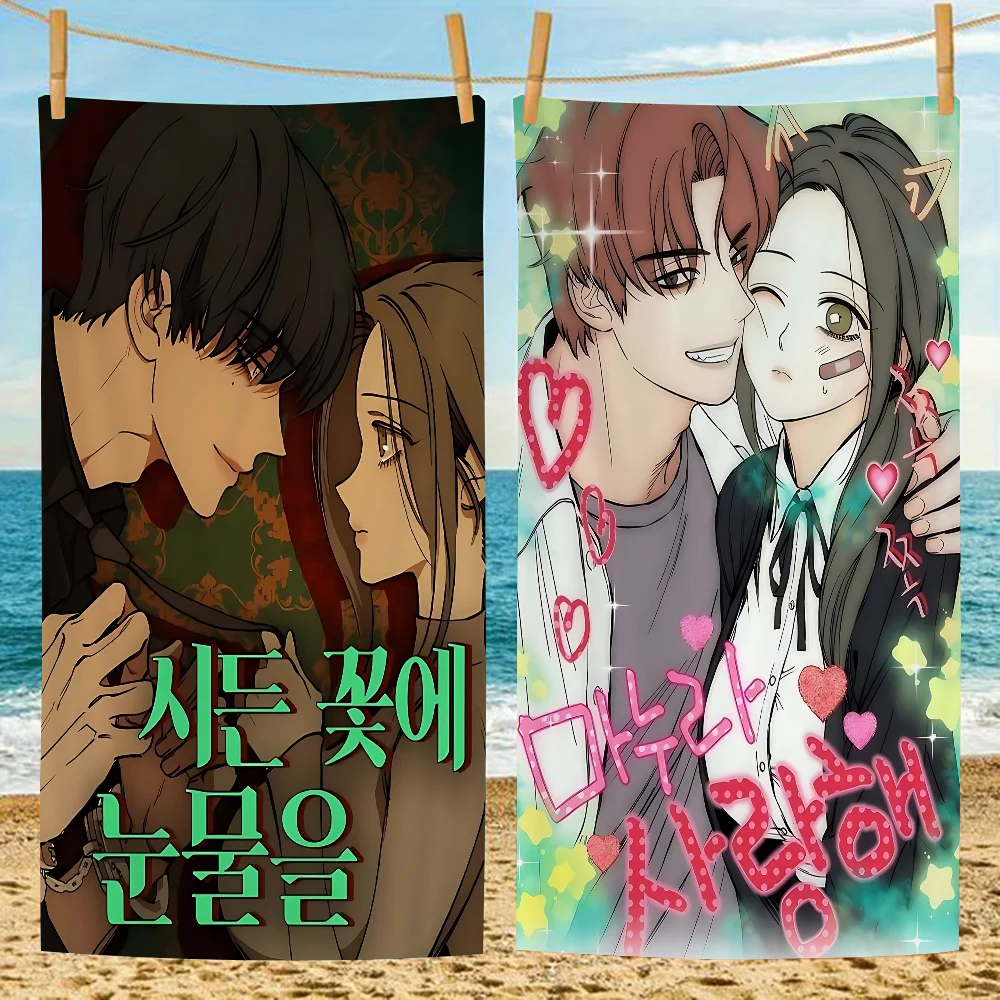 

Банное полотенце в стиле аниме «Слезы на сжатых цветках» из микрофибры, мягкое водопоглощающее дышащее полотенце для девочек, детское декоративное полотенце с героями мультфильмов