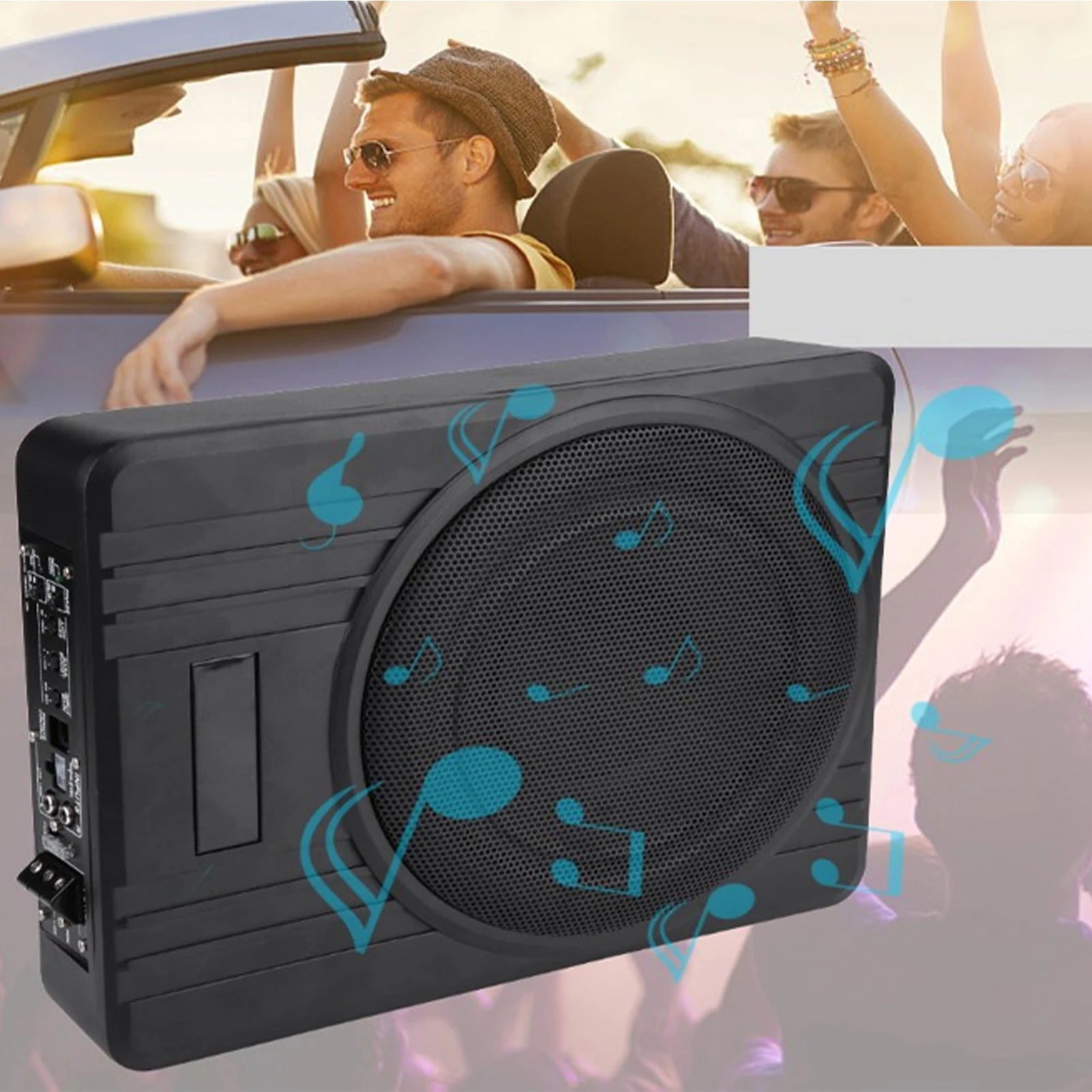 10in 12V 800W Under Seat Subwoofer Slim Audio Bass Speaker Clear Sound for Car Modification Car Stereo Under Seat Subwoofer