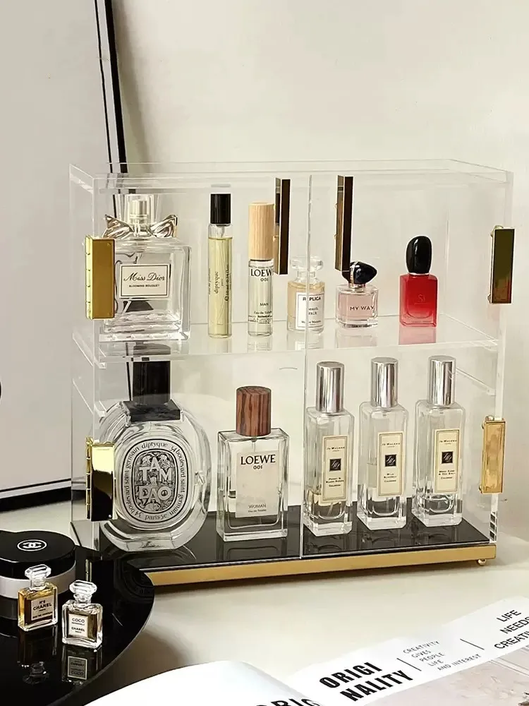 Perfume Storage Cosmetics Acrylic Storage Box Dust Proof Transparent Box Shelving Dresser Bathroom Organizer Perfume Organizer