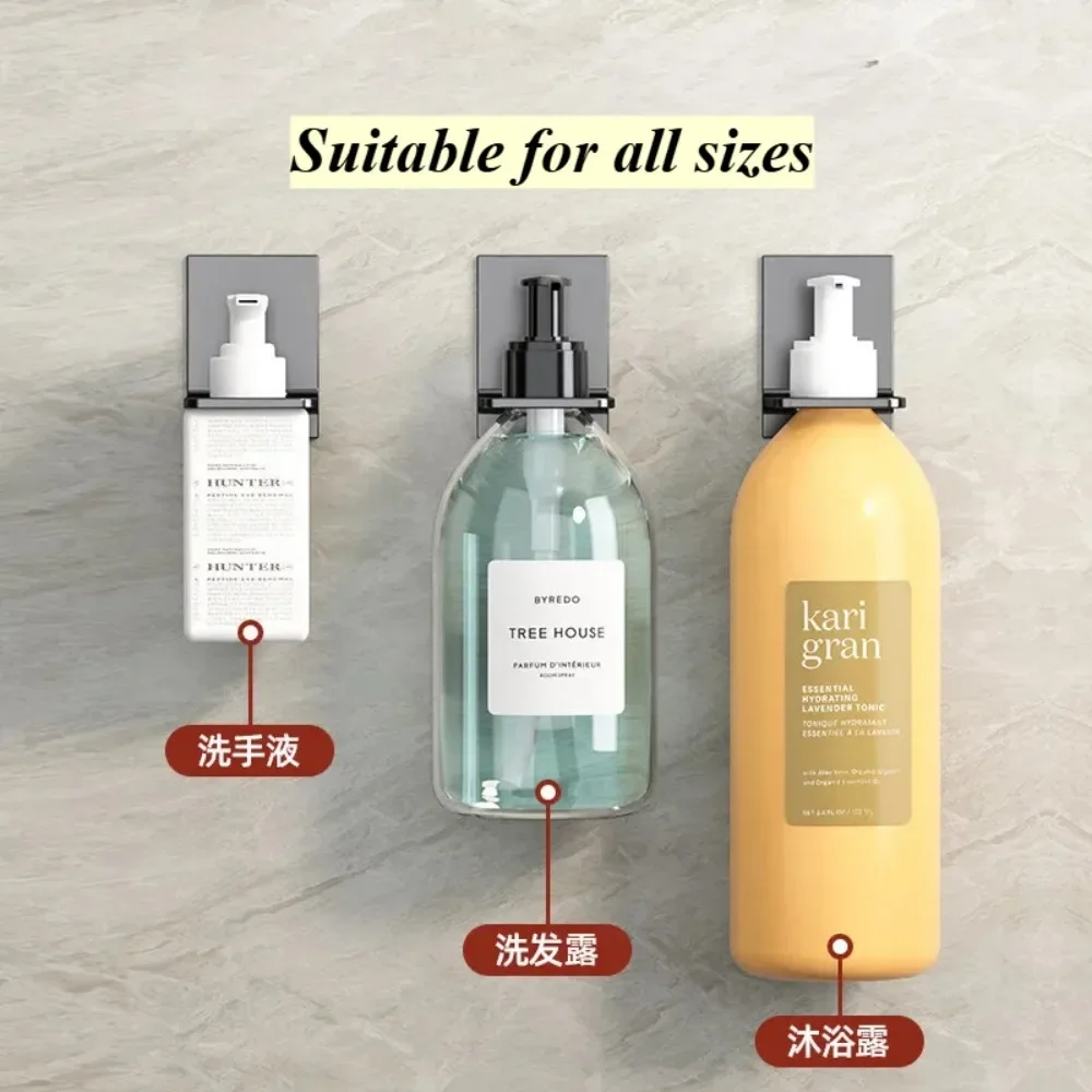 2025 Uzay Alüminyum Duş Jeli Şişe Rafı Ayarlanabilir Şampuan Askı Kancası Hiçbir Matkap Duvara Monte Evrensel Sabunluk Tutucular