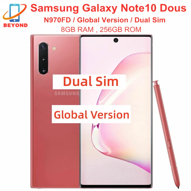 Samsung Galaxy Note10 Note 10 Duos N970FD Dual Sim 256 ГБ ПЗУ 8 ГБ ОЗУ Восьмиядерный 6,3 дюйма NFC Exynos Оригинальный разблокированный мобильный телефон Samsung Galaxy Note10 Note 10 Duos N970FD Dual Sim 256 ГБ ПЗУ 8 ГБ ОЗУ Восьмиядерный 6,3 дюйма NFC Exynos Оригинальный разблокированный мобильный телефон