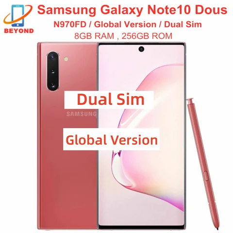 Samsung Galaxy Note10 Note 10 Duos N970FD Dual Sim 256GB ROM 8GB RAM Octa Core 6,3 "NFC Exynos Original desbloqueado teléfono móvil