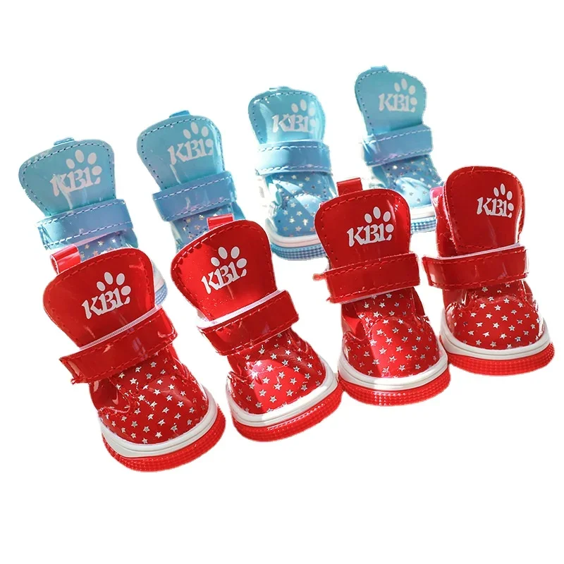 Haustier Schuhe Hund Katze Herbst und Winter warme Teddybär niedlichen Welpen Stiefel heißes Stempeln fünfzackigen Stern helle Schuhe