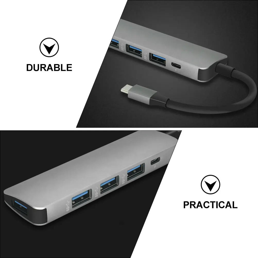 

1pc Aluminum Alloy 4 Port USB3 0 Hub Laptop Adapter Portable Computer Accessory Multi Port Data Hub Expand Devices Easily USB