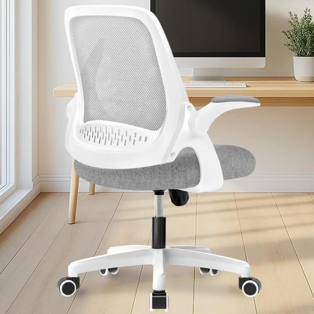 

CHAIR Office Desk Computer Gaming Ergonomic Chair with Lumbar Back Support Adjustable Height Swivel Wheels Flip-up Arms Mesh