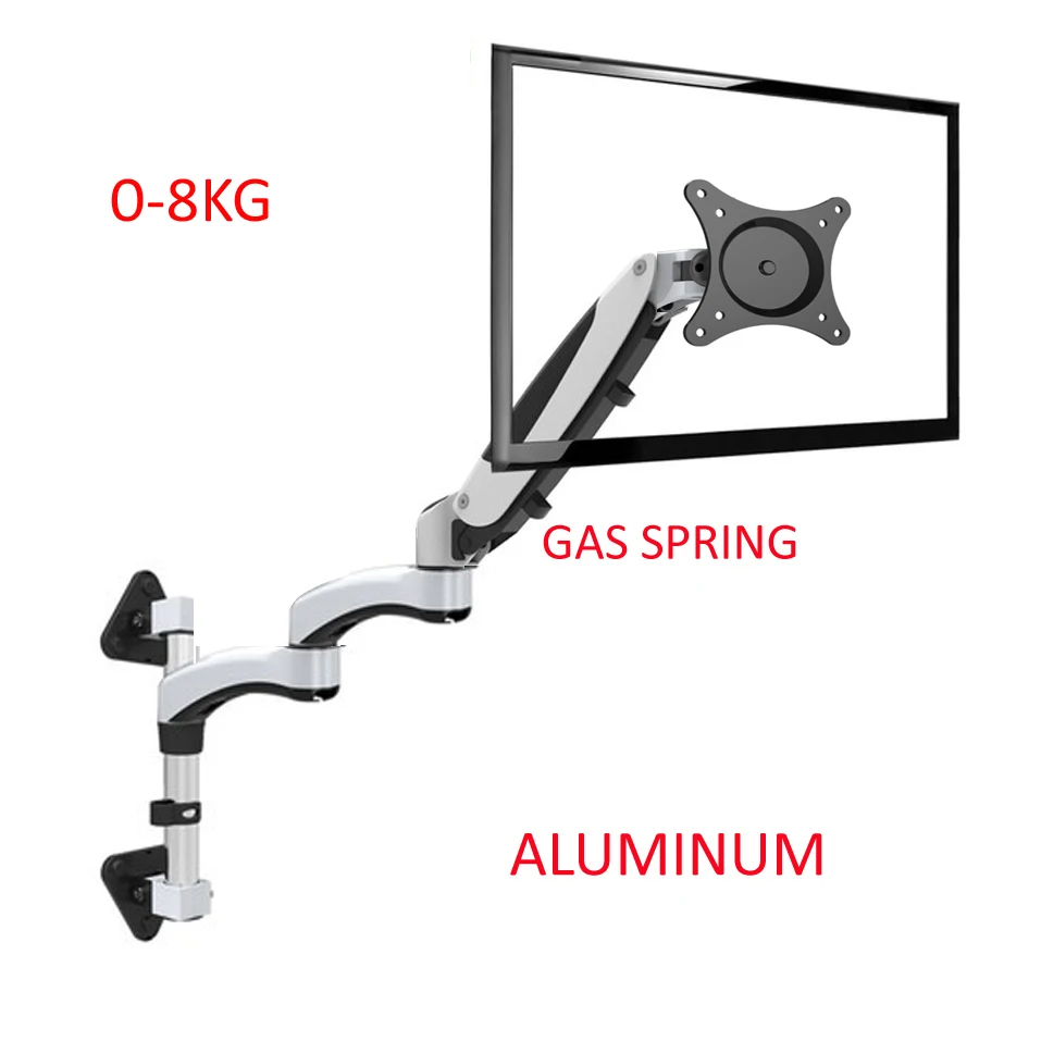 

FE160W-L Aluminum Alloy 360° Full Motion 15-27 inch LCD TV Wall Mount Bracket Monitor Holder Rack Monitor dual long arm 0-8kg