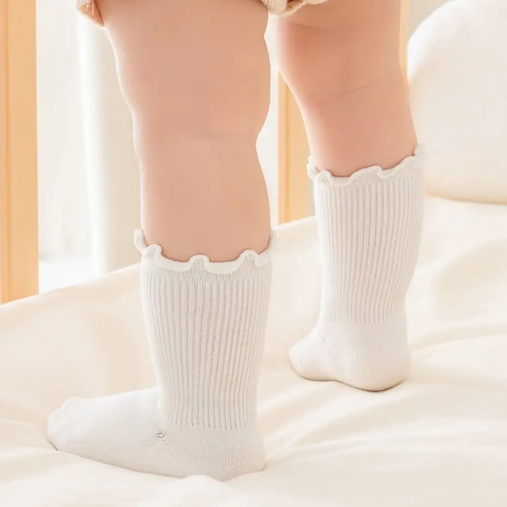 

5Pairs Soft Ruffle Baby Cotton Socks Breathable Cute Toddle Short Tube Socks Mid-calf Autumn Spring Newborn Socks Children