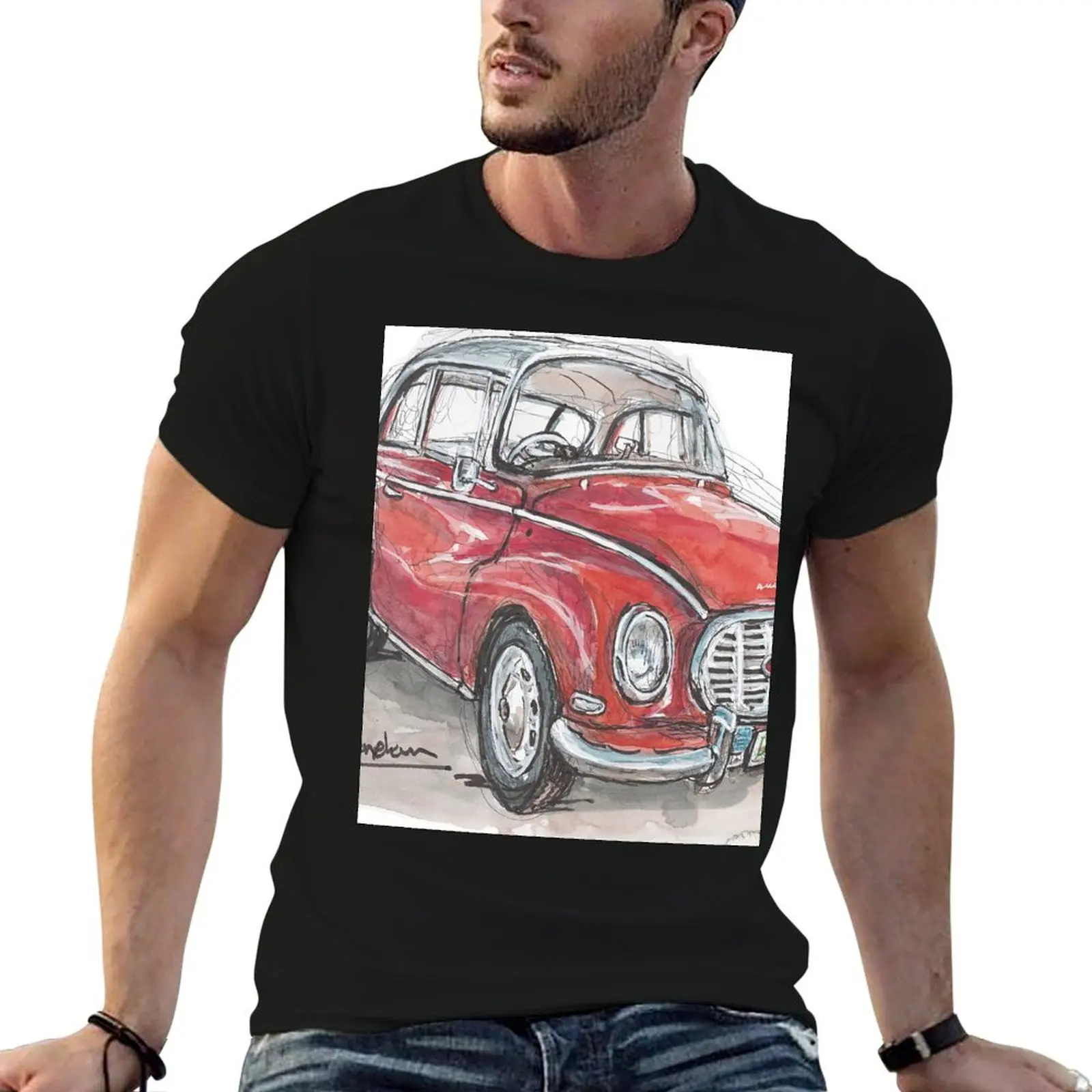DKW/Auto Union en camiseta roja, camisetas de anime, camiseta de gran tamaño, camiseta de diseñador para hombre, camiseta de marca de lujo 100% algodón para hombre