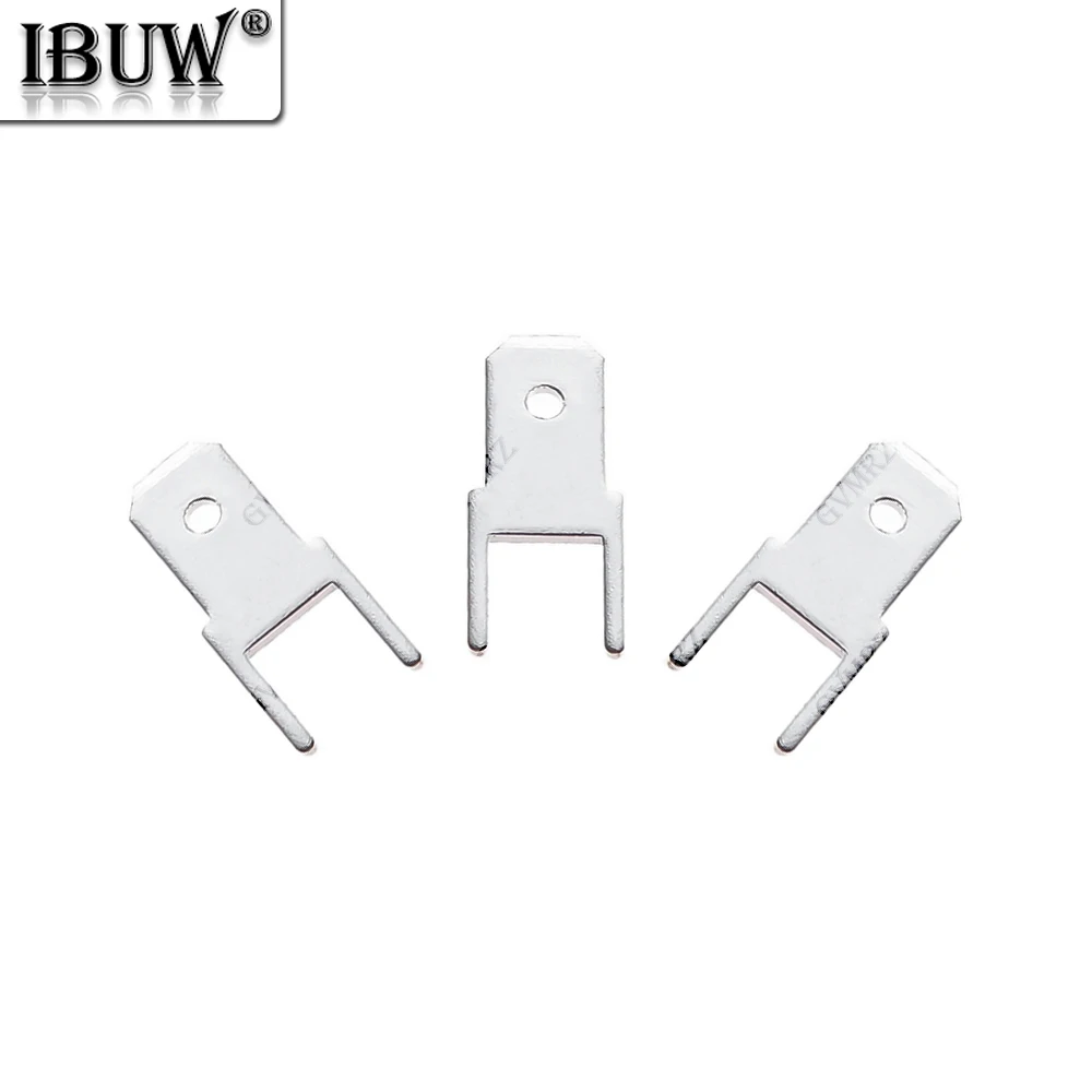 100PCS/lot 4.8mm 6.3mm PCB Spade Terminal Connector Cold Press for Circuit Board Tab Solder Lug Male Crimp Terminal Plate 6.3mm