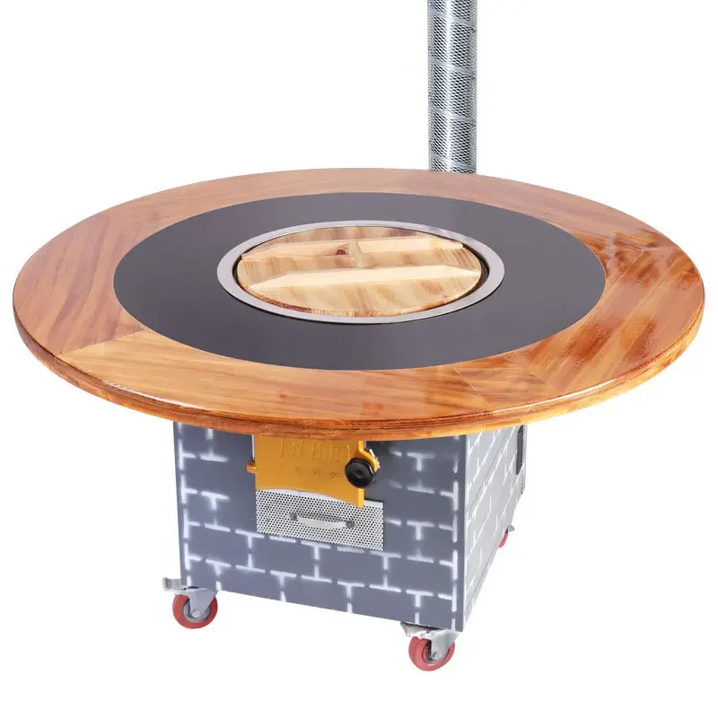 

Firewood burning household firewood chicken special iron pot stew stove table, ground pot stove rural new mobile