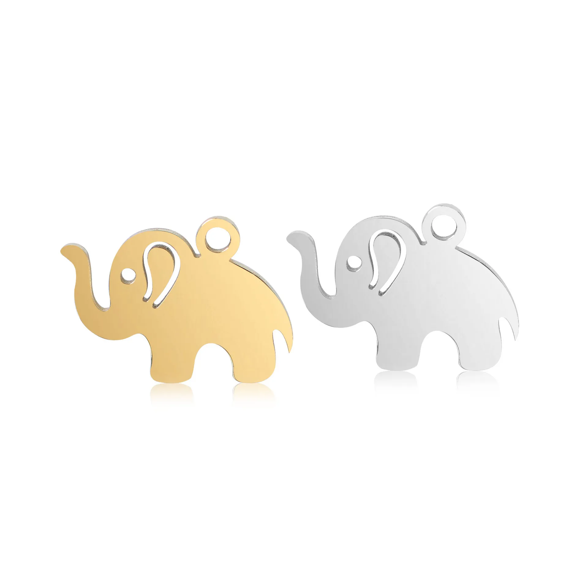 5 Teile/los Kawaii Elefant Edelstahl Charms 10mm * 15mm Wilde Tier Anhänger DIY für Halskette Schmuck Machen liefert Großhandel