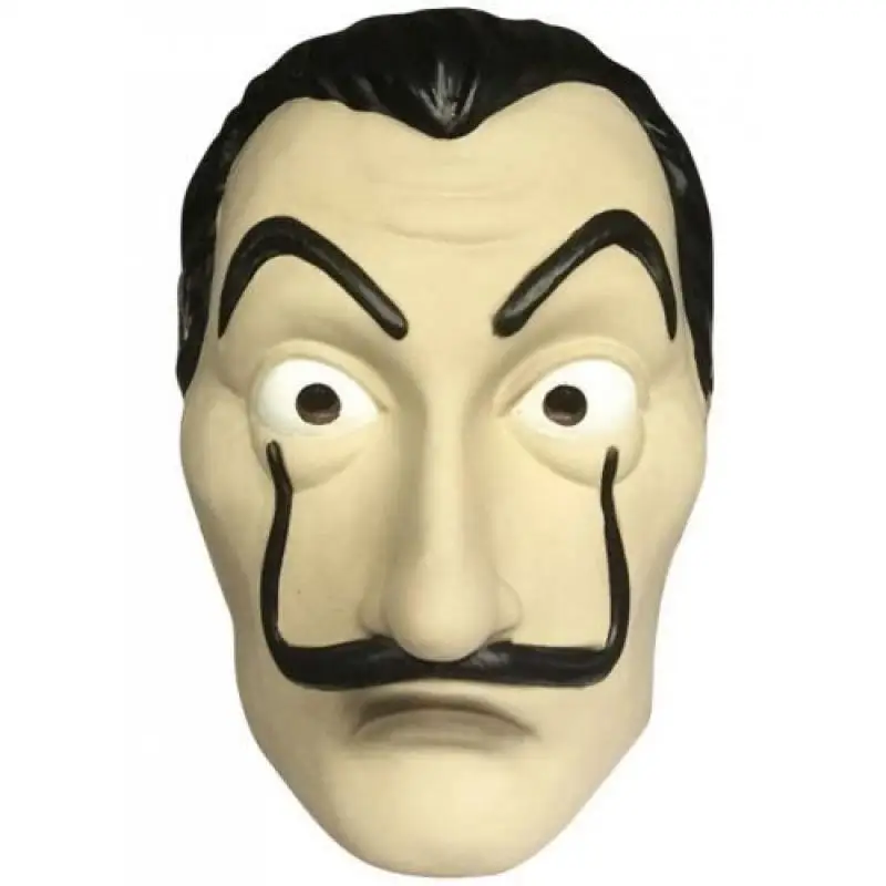 Dali Cos Beard Face Mask K Cosplay Pvc Mask Spain Salvador Halloween Cosplay Accessory Beard Man Cos Brown and White