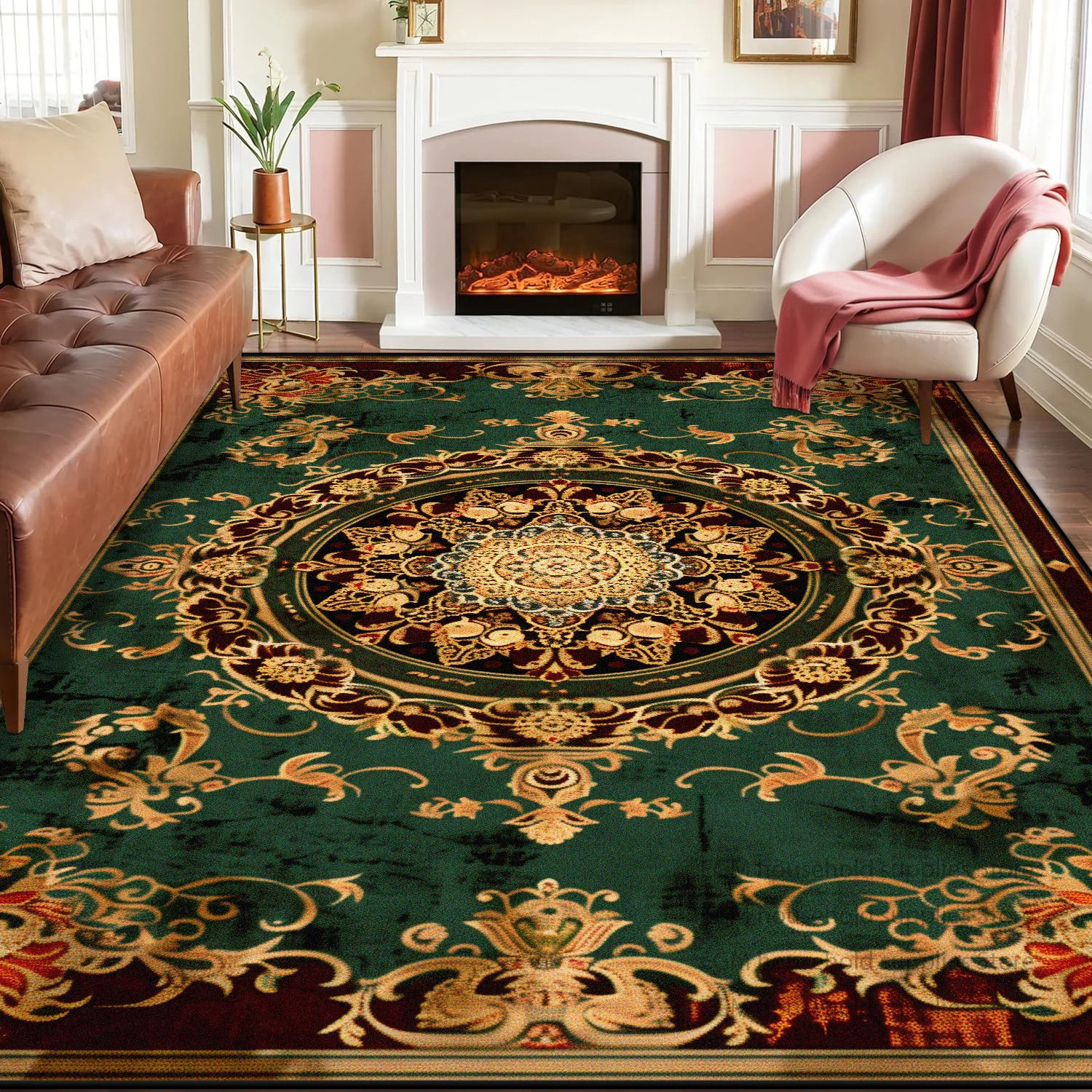 

Персидский декоративный ковер для гостиной, дивана, чайного столика, американские роскошные коврики для спальни, моющийся противоскользящий входной напольный коврик для гостиной