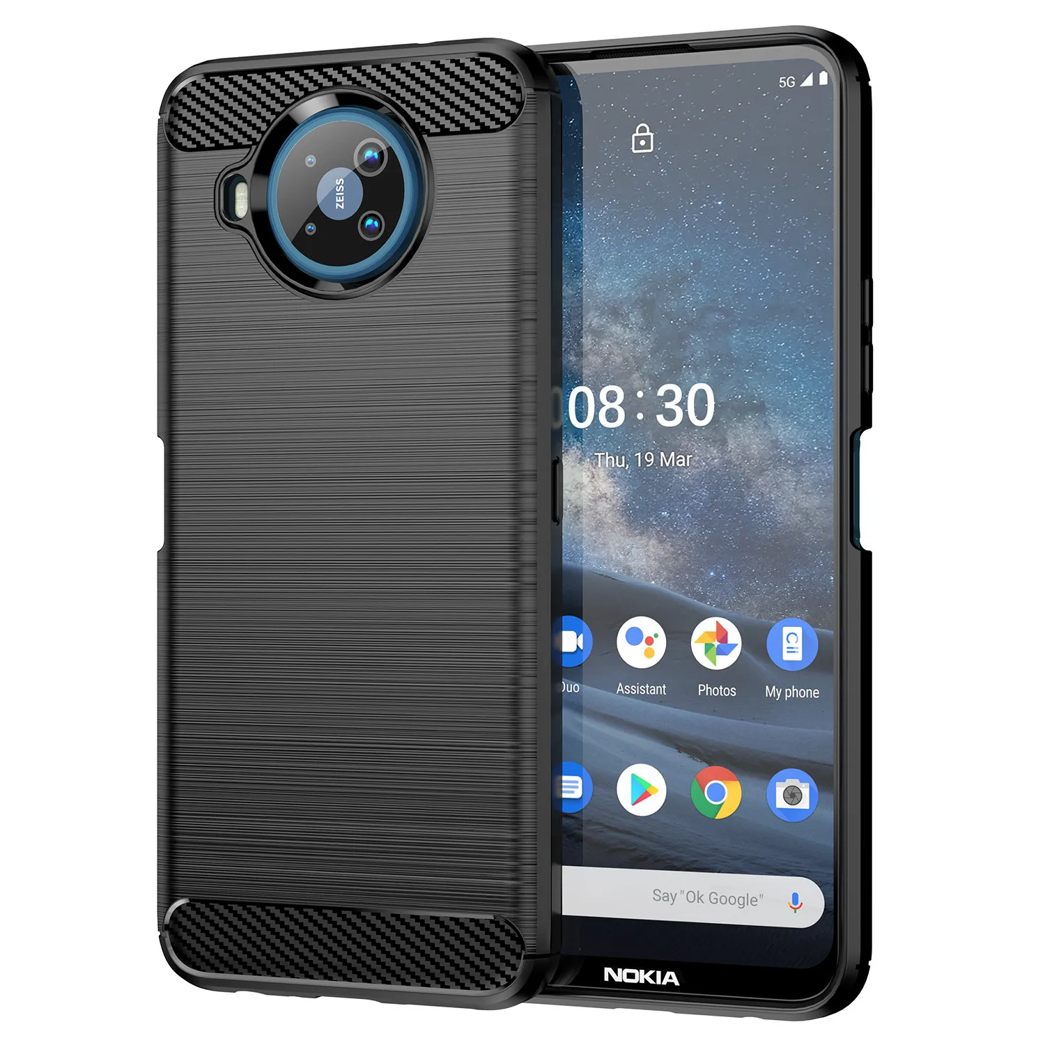Brushed Texture Phone Cover For Nokia 8.3 5G Shockproof Carbon Fiber Case for nokia 8v 5g uw