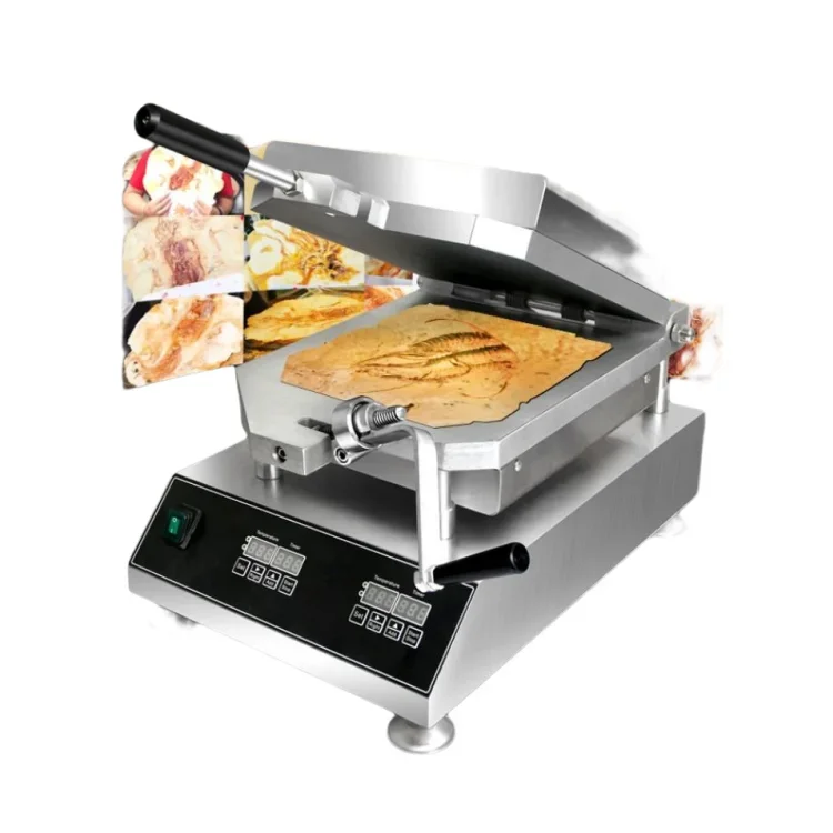 Automatic Stainless Steel New 110V 220V Setting Time Fossil seafood pie maker Scallop Cracker Machinery senbei making machine