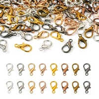 100pcs 10/12/14/16/18mm Lobster Clasp Fastener Hook Connector For DIY Bracelet Necklace Make Jewelry Finding Accessories Supply