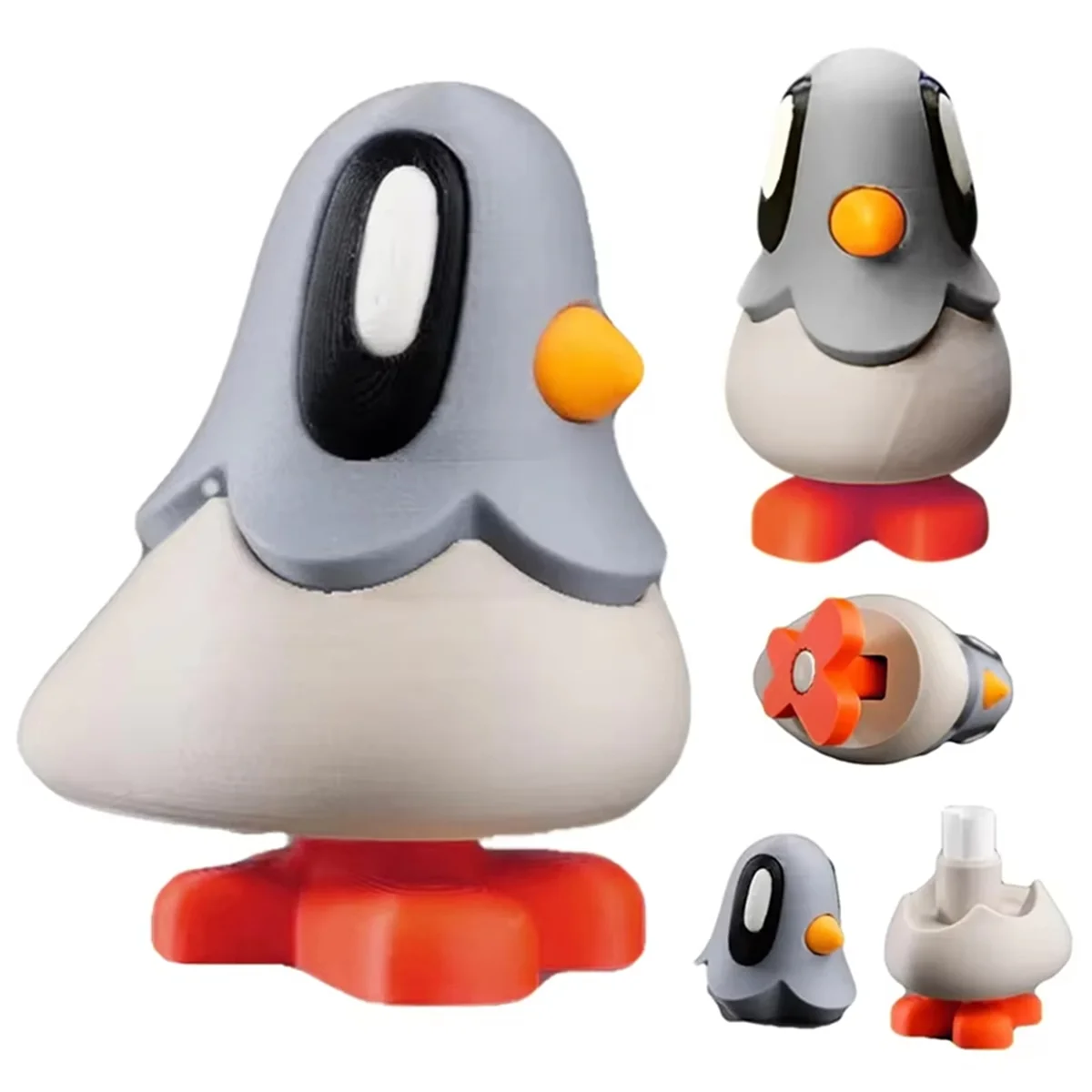 2 قطعة حمامة فقاعة مطبوعة ثلاثية الأبعاد مع قدم مغناطيسية، حجرة ملاحظة سرية، تمثال ديكور منزلي مصغر قابل للفصل