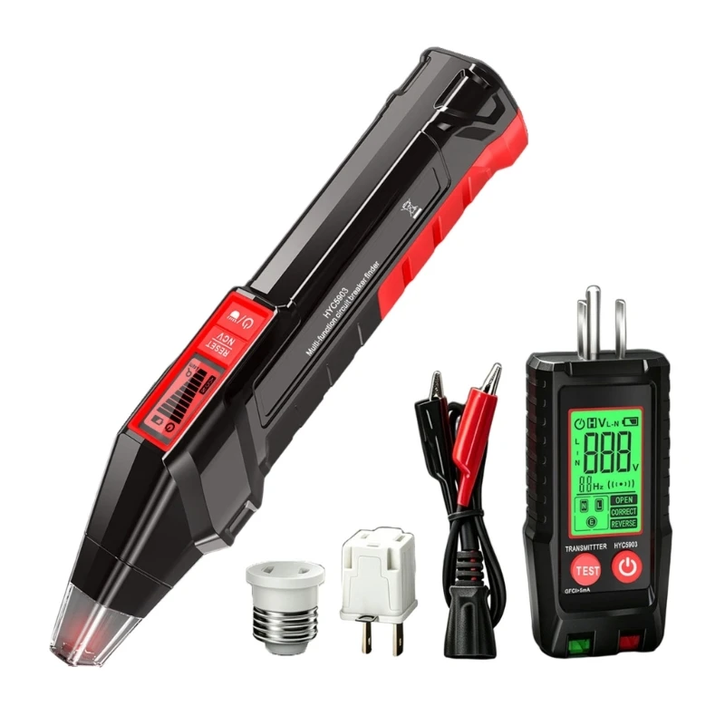 02DC Home Outlet Diagnostic Tool with Wiring Tester and GFCI Check, Branch Line Review Set with Handheld Receiver for Service