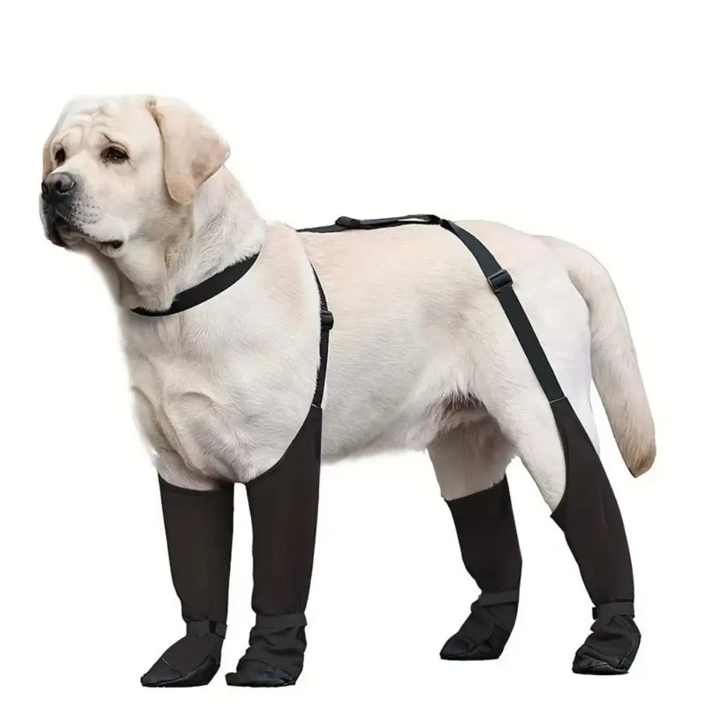 Anti-fall Waterproof Dog Shoes Adjustable Anti-Slip Dog Rain Booties Dirty-proof Dog Suspender Sock Pet Walking