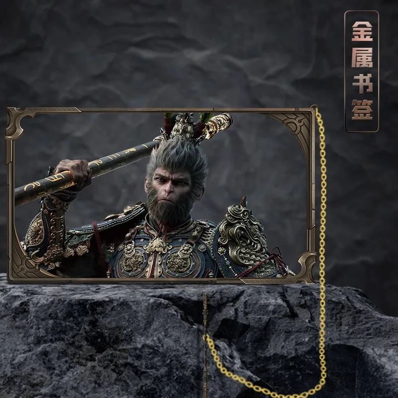 Black Myth: Wukong The Destined One Cosplay Hollow Out Metal Bookmark Cartoon Pierced Standing Sign Desktop Ornament Delicacy