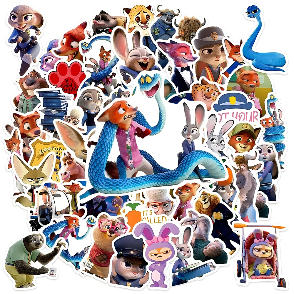 10/30/50 قطعة مضحك Zootopia 2 ملصقات الكرتون لطيف أنيمي جودي نيك الشارات للأمتعة الغيتار خوذة الكتابة على الجدران ملصق لعبة كلاسيكية