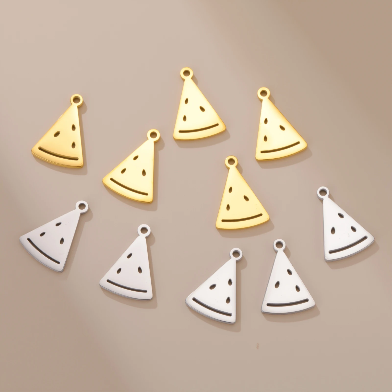 5Pcs/Lot Watermelon Pendant Gold Color Stainless Steel DIY Making Charm For Necklaces Bracelets Jewelry Gift 2026 New