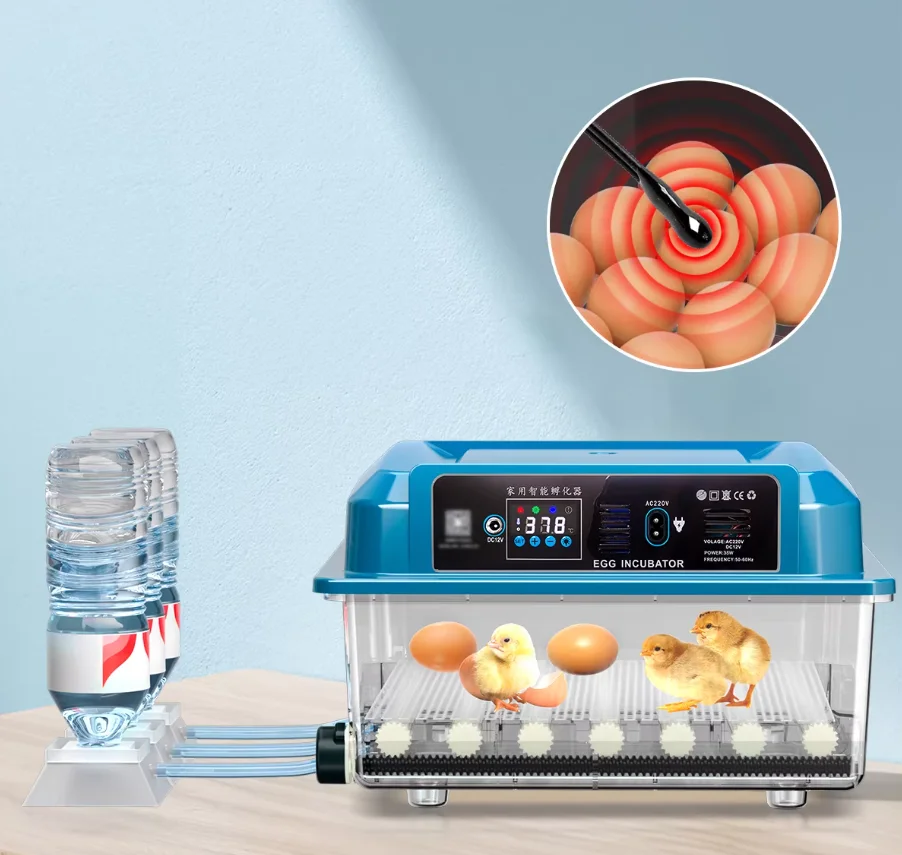 

Mini egg incubator, equipped with automatic water refilling, water bath replenishment, and temperature control functions