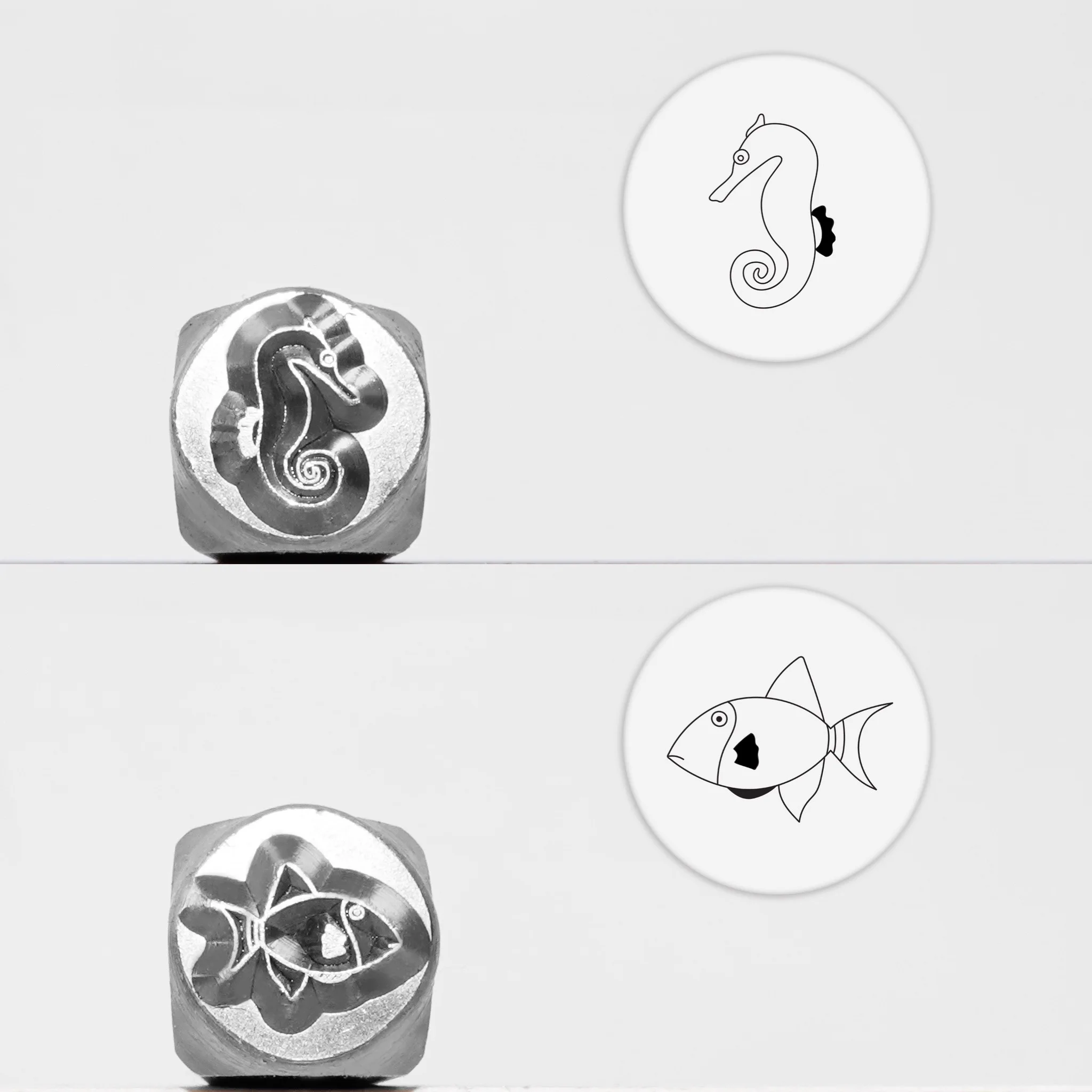 Metal Stamping Jewelry Making Supplies Marine Life Metal Design Stamp for Metal, Jewelry (8.5mm)