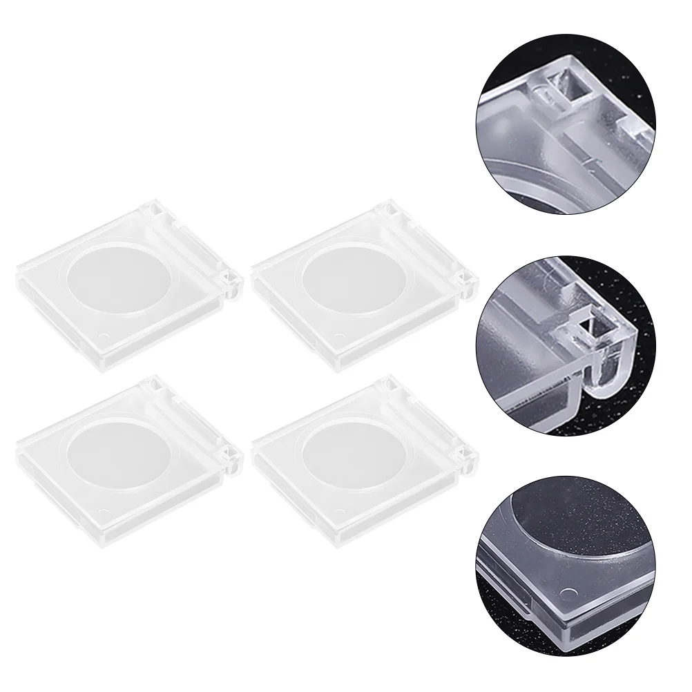 

4pcs Emergency Stop Button Protector Transparent Wear-Resistant Plastic Cover For Switch Dust-Proof Waterproof Button Accessory