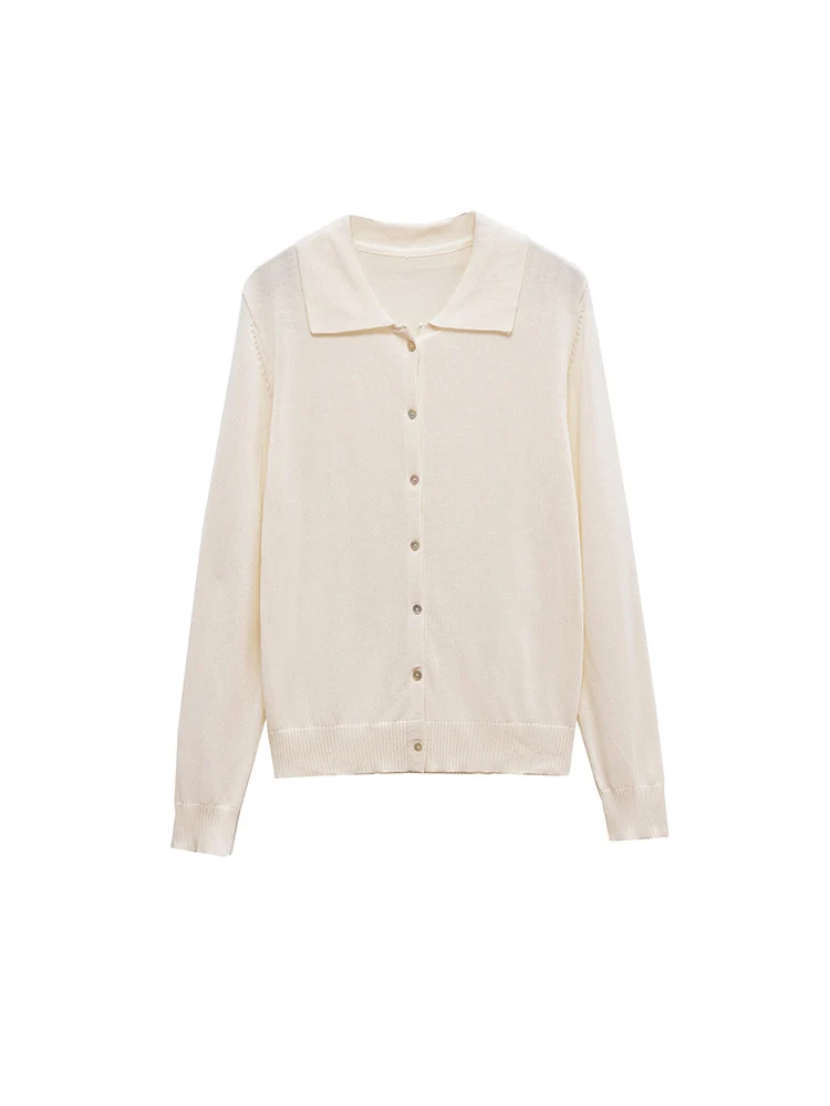 

European and American style autumn new fashion casual women's loose casual plain needle long sleeve simple sweater cardigan