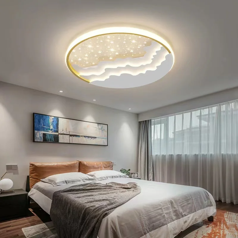 

Modern Round Led Ceiling Lights For Bedroom Living Room Study Starry Cloud Ceiling Lamp Smart Home Decor Kids Ceiling Chandelier