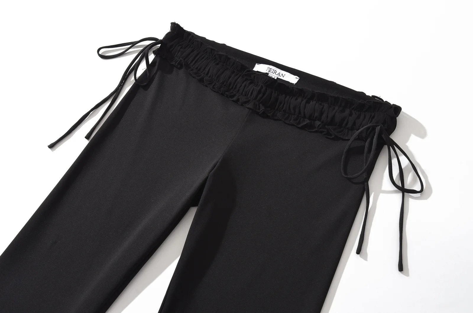 Donne Y2K autunno vita bassa Silhouette arruffato Chiffon vita increspato cravatta laterale Stretch Pant