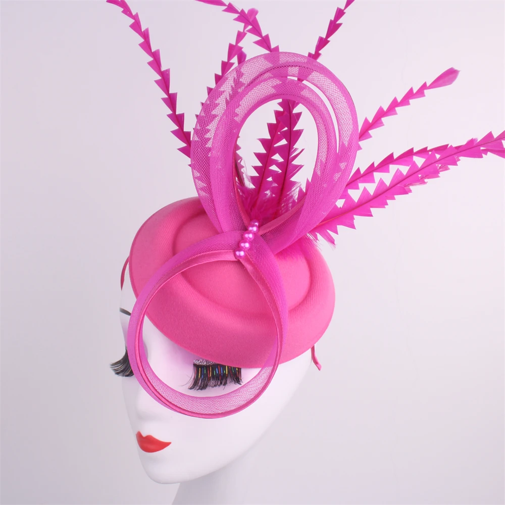 Kentucky Party Pillbox Cap Wedding Women Church Fascinator Feathers Hat Elegant Ladies Wedding Headpiece Event Nigh Tea Chapeau